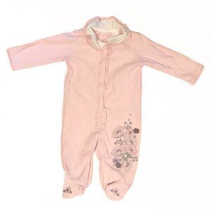 First Impressions Baby Footed Sleeper Pajamas Pink Floral PJ's Size 0-3m